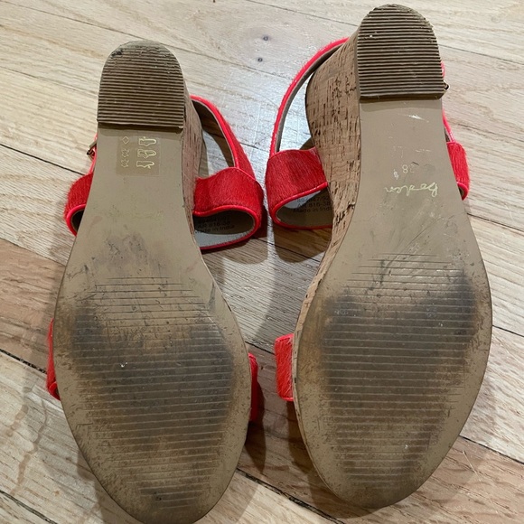 Boden Dark Coral Fringe/Suede Sandals with Slip-On Design - Picture 4 of 6